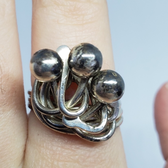 Sterling Silver Freeform Handwrought Ring - Picture 7 of 8